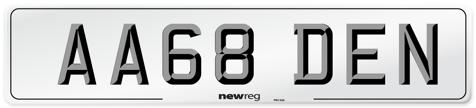 AA68 DEN Number Plate from New Reg